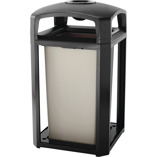 Cendrier et corbeille pour d&eacute;chets de s&eacute;rie classique de s&eacute;rie Landmark, Plastique, Capacit&eacute; 50 gal. US, Hauteur 46-1/2" TGS INDUSTRIEL