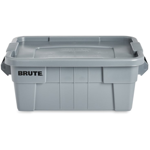 Bac de stockage Brute avec couvercle, 27,88” p x 16,5” la x 10,7" h, Capacit&eacute; 112 lb, Gris TGS INDUSTRIEL