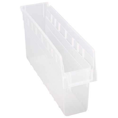 Store-Max Shelf Bins, 4-3/8" W x 8" H x 17-7/8" D, Clear, 56 lbs. Capacity TGS INDUSTRIEL