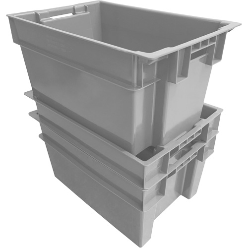 Stack & Nest Container, 16" W x 12" H x 24" D, Grey TGS INDUSTRIEL