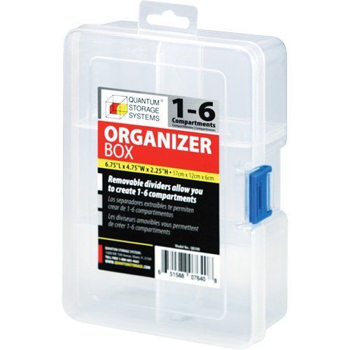 Boîte &agrave; compartiments en plastique, 4,75" la x 6,75" p x 2,25" h, 6 compartiments TGS INDUSTRIEL