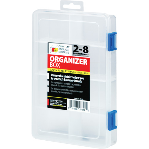 Plastic Compartment Box, 5.5" W x 7.75" D x 1.75" H, 8 Compartments TGS INDUSTRIEL