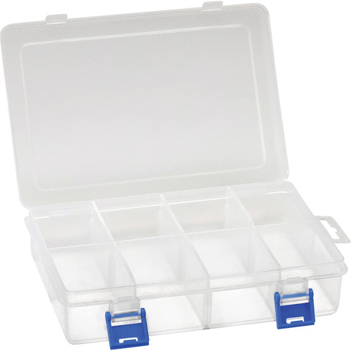 Plastic Compartment Box, 5.5" W x 7.75" D x 1.75" H, 8 Compartments TGS INDUSTRIEL