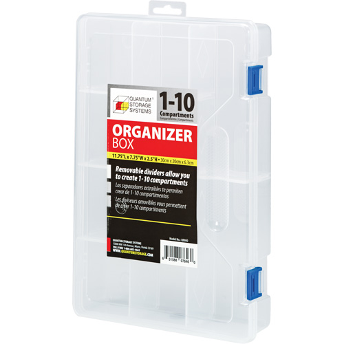 Boîte &agrave; compartiments en plastique, 7,75" la x 11,75" p x 2,2" h, 10 compartiments TGS INDUSTRIEL