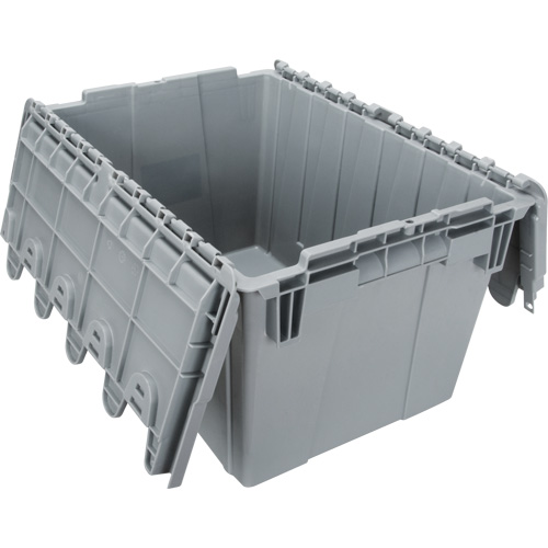Contenant de distribution en plastique avec dessus basculant, 21,65" x 15,5" x 12,5", Gris TGS INDUSTRIEL