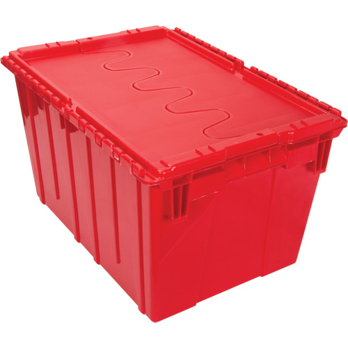 Contenant de distribution en plastique avec dessus basculant, 21,65" x 15,5" x 12,5", Rouge TGS INDUSTRIEL