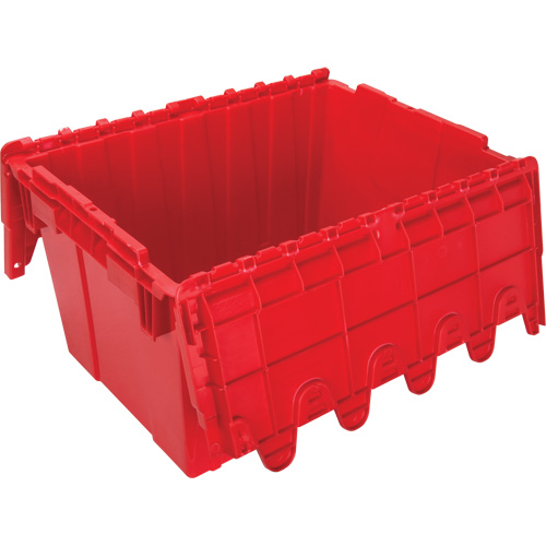 Contenant de distribution en plastique avec dessus basculant, 21,65" x 15,5" x 12,5", Rouge TGS INDUSTRIEL