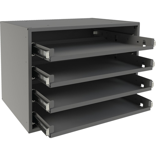 Small Bearing Rack, Steel, 4 Slots, 15-9/16" W x 11-7/8" D x 11-5/16" H, Grey TGS INDUSTRIEL