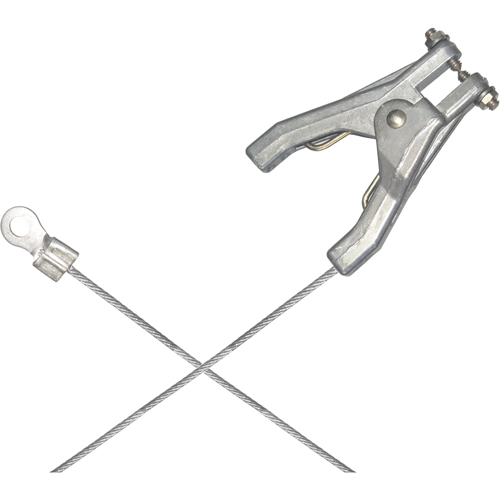 Heavy-Duty Bonding & Grounding Wire Assemblies - Hand Clamp & 1/4" Terminal Connectors TGS INDUSTRIEL