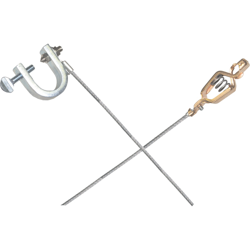 Light-Duty Bonding & Grounding Wire Assemblies - Alligator Clip & Small C-Clamps TGS INDUSTRIEL