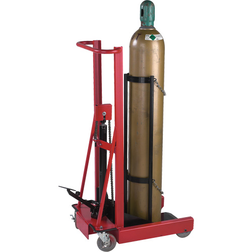 &eacute;l&eacute;vateur hydraulique pour cylindre, Roues Caoutchouc, Base de 12" la x 20" lo, 300 lb TGS INDUSTRIEL