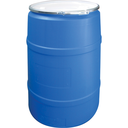 Barils en poly&eacute;thyl&egrave;ne, 55 gal. US (45 gal. imp.), Dessus ouvert, Bleu TGS INDUSTRIEL