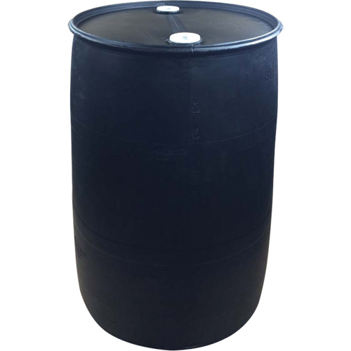 Barils en poly&eacute;thyl&egrave;ne, 55 gal. US (45 gal. imp.), Dessus ferm&eacute;, Noir TGS INDUSTRIEL