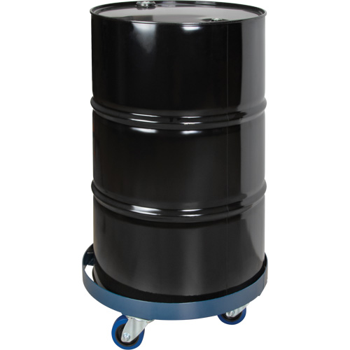 Chariot pour baril, Acier, Capacit&eacute;e 1400 lb, Diam&egrave;tre 24", Roue en &eacute;lastique bleu TGS INDUSTRIEL