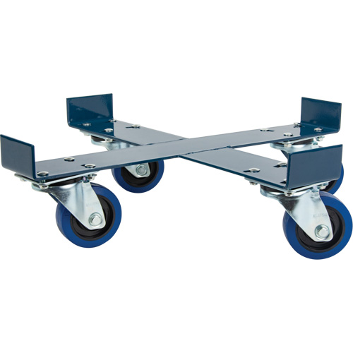 Chariot pour baril, Acier, Capacit&eacute;e 1400 lb, Diam&egrave;tre 24", Roue en &eacute;lastique bleu TGS INDUSTRIEL