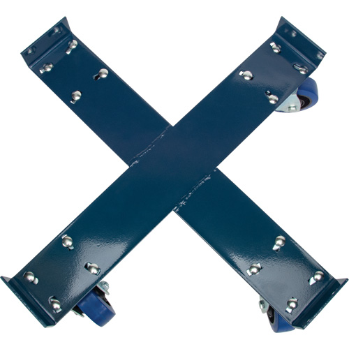 Chariot pour baril, Acier, Capacit&eacute;e 1400 lb, Diam&egrave;tre 24", Roue en &eacute;lastique bleu TGS INDUSTRIEL