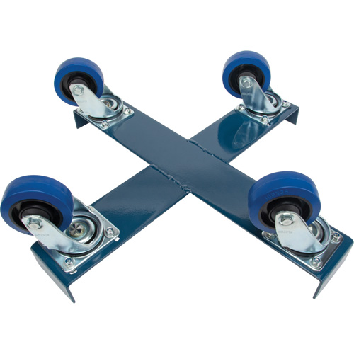 Chariot pour baril, Acier, Capacit&eacute;e 1400 lb, Diam&egrave;tre 24", Roue en &eacute;lastique bleu TGS INDUSTRIEL