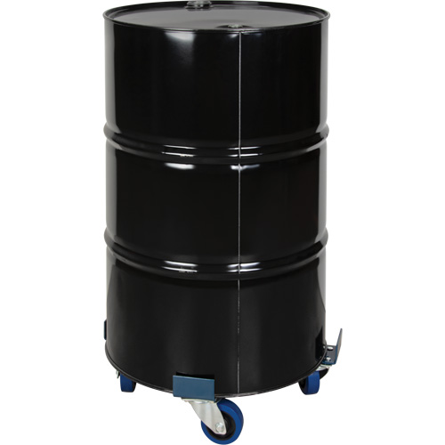 Chariot pour baril, Acier, Capacit&eacute;e 1400 lb, Diam&egrave;tre 24", Roue en &eacute;lastique bleu TGS INDUSTRIEL