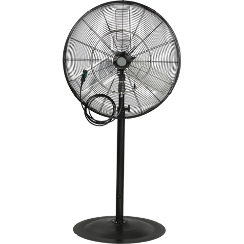 Ventilateur oscillant sur socle avec vaporisation &agrave; moteur &eacute;tanche &agrave; l'eau, Robuste, 3 Vitesses, Diam&egrave;tre de 30" TGS INDUSTRIEL