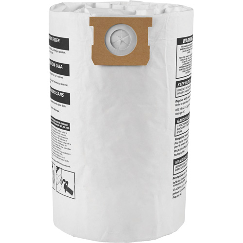 Sacs filtrants pour d&eacute;bris secs jetables de type G, 15 - 22 gal US TGS INDUSTRIEL