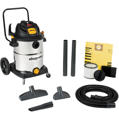 Aspirateur humide/sec en acier inoxydable pour l'atelier, 120 V, Capacit&eacute; 16 gal. TGS INDUSTRIEL