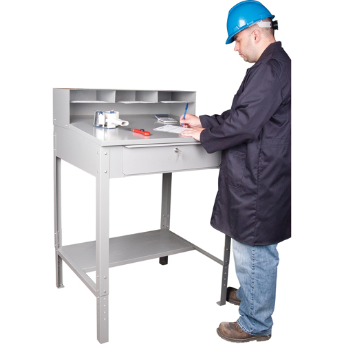 Pupitre d'atelier ouvert, 34-1/2" la x 30" p x 53" h, Gris TGS INDUSTRIEL