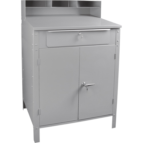 Pupitre d'atelier de style armoire, 34-1/2" la x 30" p x 53" h, Gris TGS INDUSTRIEL