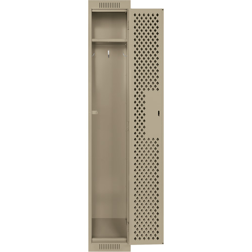 Clean Line Lockers, 12" x 15" x 72", Steel, Beige, Rivet (Assembled), Perforated TGS INDUSTRIEL