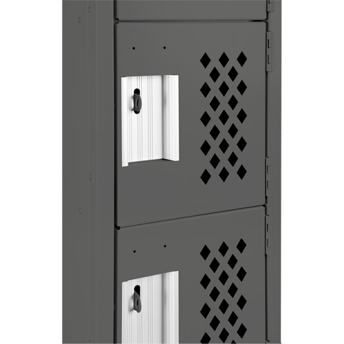 Assembled Lockerettes Clean Line Perforated Economy Lockers, 6 -tier, Bank of 3, 18" x 72" x 12", Steel TGS INDUSTRIEL