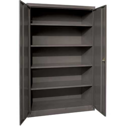 Armoires de rangement Hi-Boy profondes, Acier, 4 Tablettes, 72" h x 36" la x 24" P, Charbon TGS INDUSTRIEL
