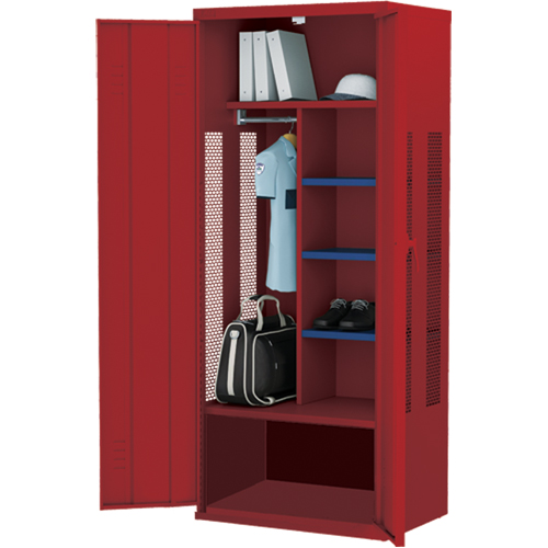 Deluxe Gear Locker, Steel, 36" W x 24" D x 72" H, Red TGS INDUSTRIEL