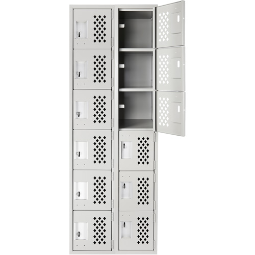 Clean Line Lockerettes, 6 -tier, Bank of 2, 18" x 72" x 12", Steel TGS INDUSTRIEL
