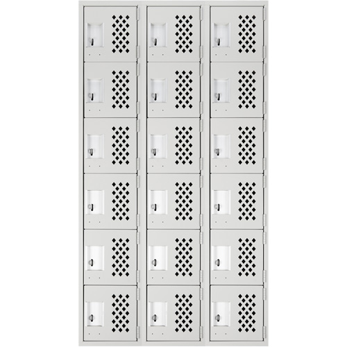 Clean Line Lockerettes, 6 -tier, Bank of 3, 18" x 72" x 12", Steel TGS INDUSTRIEL