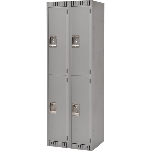 Casiers, 2 niveaux, Bloc de 2, 24" x 18" x 72", Acier, Gris, D&eacute;mont&eacute; TGS INDUSTRIEL