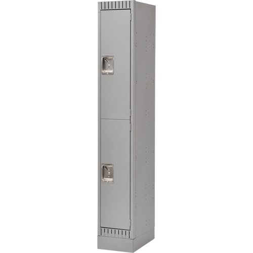 Casiers assembl&eacute;s, 2 niveaux, 12" x 18" x 72", Acier, Gris, Rivet (assembl&eacute;) TGS INDUSTRIEL