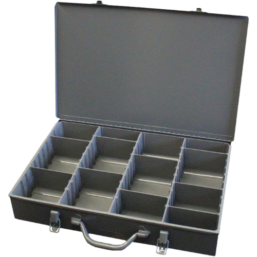 Boîtes en acier &agrave; compartiments &agrave; fond courb&eacute;, 17,875" la x 12" p x 3" h, 13 compartiments TGS INDUSTRIEL