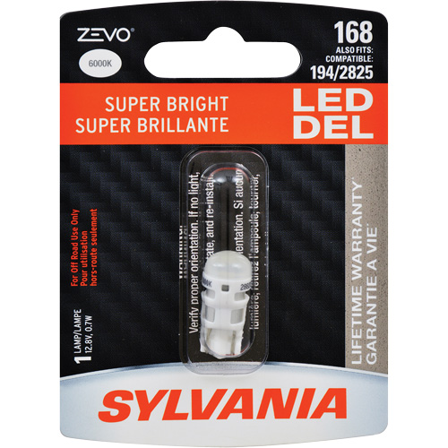 168 Zevo&reg; Mini Automotive Bulb, LED, 0.7 W, White TGS INDUSTRIEL