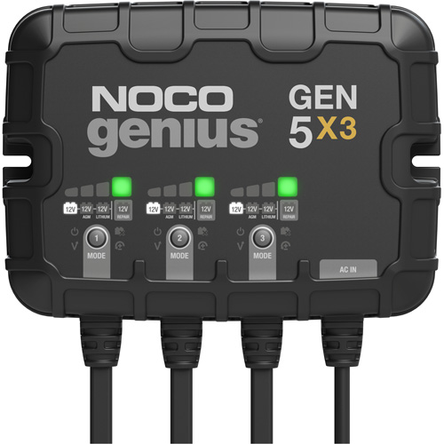Chargeur de batterie embarqu&eacute; &agrave; 3 sorties de 15 amp&egrave;res Gen5X3 Genius TGS INDUSTRIEL