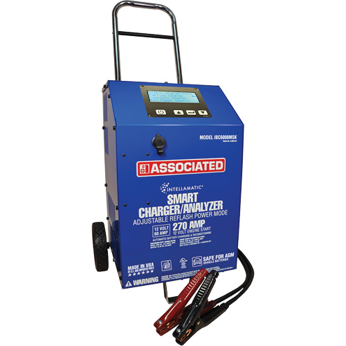 Chargeur de batterie sur roues avec fonction de d&eacute;marrage assist&eacute; de 12 V et 60 A TGS INDUSTRIEL