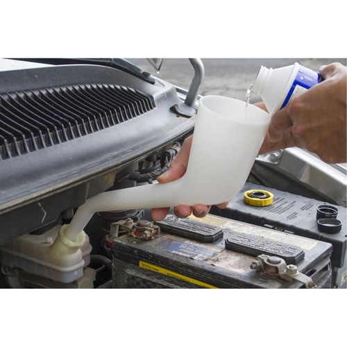 Entonnoir translucide &agrave; angle droit, Plastique TGS INDUSTRIEL