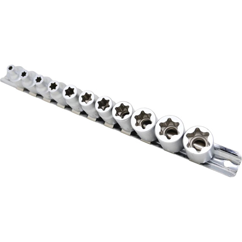 Jeu de douilles Flat-Cut E-"Star", 11 Morceaux, Prise de 3/8" TGS INDUSTRIEL