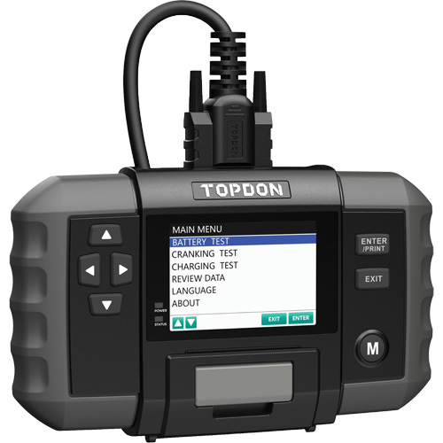 Testeur de batterie 12?V et de syst&egrave;mes 12?V/24?V BT600 avec imprimante int&eacute;gr&eacute;e TGS INDUSTRIEL