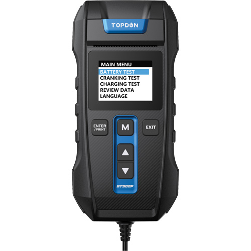 Testeur de batterie, de charge et de d&eacute;marrage BT300P avec imprimante TGS INDUSTRIEL