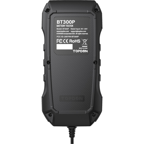 Testeur de batterie, de charge et de d&eacute;marrage BT300P avec imprimante TGS INDUSTRIEL