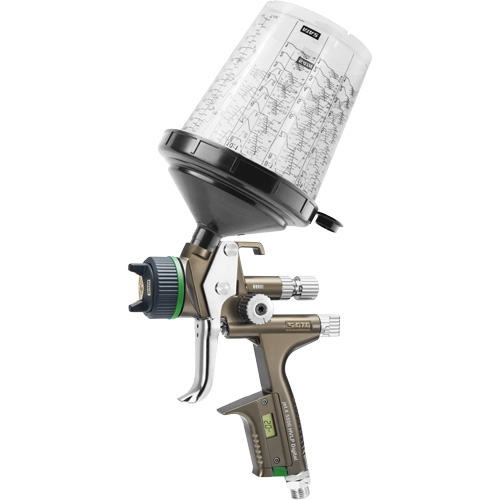 Pistolet de peinture de premi&egrave;re qualit&eacute; pour peinture automobile avec psi num&eacute;rique X5500 HVLP 1,2 I RPS D, Entr&eacute;e d'air 1/4" NPT, 15,19 pi³/min, Capacit&eacute; 0,6 L/0,9 L, 0,17 psi TGS INDUSTRIEL