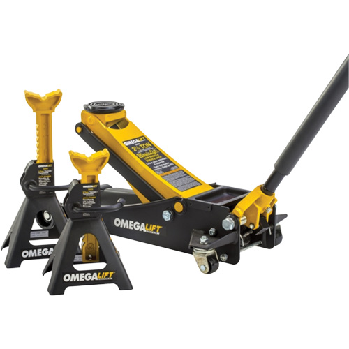 Ensemble cric datelier Magic Lift et chandelles, 3 tonne(s)/2,5 tonne(s) Capacit&eacute;, 3-7/20" Abaiss&eacute;e, 19-3/10" &eacute;lev&eacute;e, Hydraulique &agrave; main TGS INDUSTRIEL