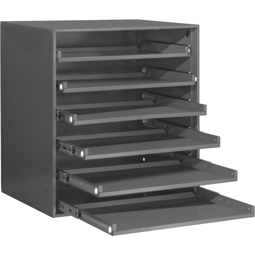Armoire de rangement &agrave; cloisons, Acier, 6 compartiments, 20-5/16" la x 15-15/16" p, 21-7/8" h, Gris TGS INDUSTRIEL