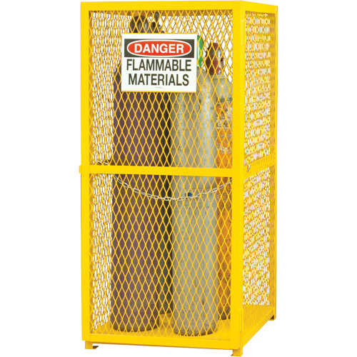 Armoire de rangement pour bouteilles &agrave; gaz, nbre de bouteilles: 9, 30" , 30" , 71-3/4" , Jaune TGS INDUSTRIEL