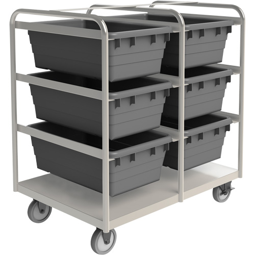 Mobile Tub Rack, Double-sided, 6 bins, 26" W x 36" D x 42" H TGS INDUSTRIEL