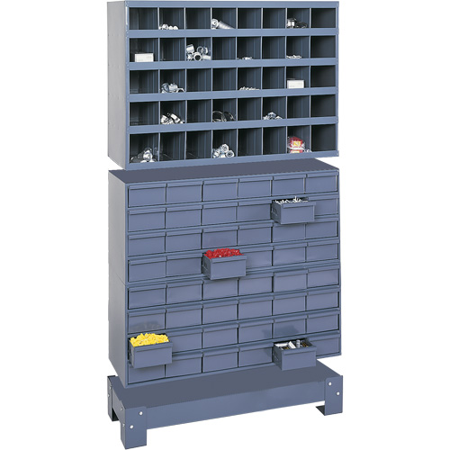 Unit&eacute; de stockage modulaire pour petites pi&egrave;ces, Acier, 48 tiroirs, 33-3/4" x 12-1/4" x 58-3/8", Gris TGS INDUSTRIEL
